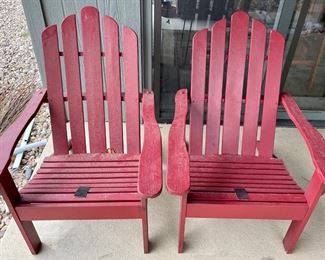 (2) Adirondak Red Chairs