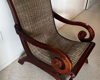 Woven Ratan Sleigh Chair