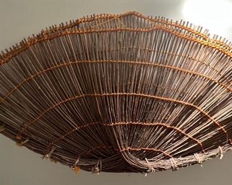 49 Inch Woven Twig And Nylon Wall Hanging 