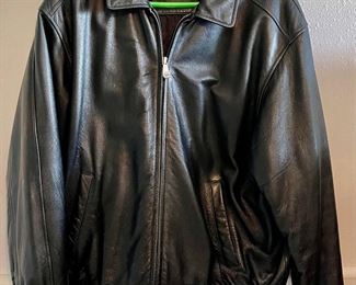 Croft & Barrows Black Genuine Leather Jacket Men's Large 
