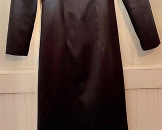 Bill Levkoff Vintage Black Satin Dress With Seed Bead Jacket Size 4 