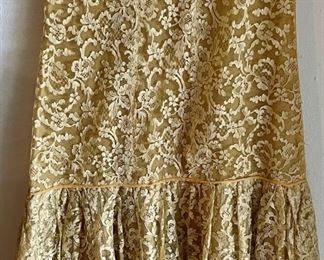 Antique 1920s Lace And Silk Flapper Dress Women's 8