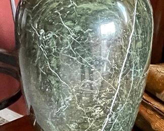 Vintage Green Alabaster Stone Vase 