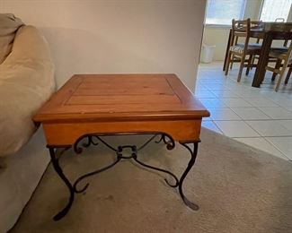 End table wood and iron, we have a set of 2