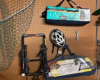 Some screens, bike helmet and bike rack for your car