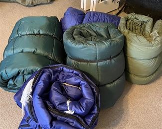 Numerous sleeping bags to choose from