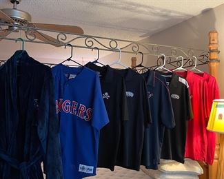 Lots of shirts jerseys, Spurs, Texans, Rangers and more good stuff