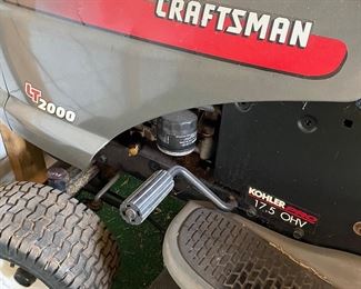 Model and size of the rider mower