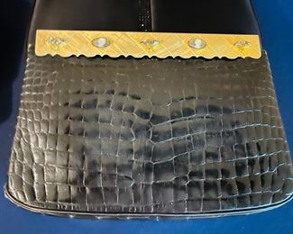 Vintage purse with mother of pearl cameos. 