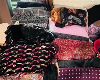 Tons of scarves. 