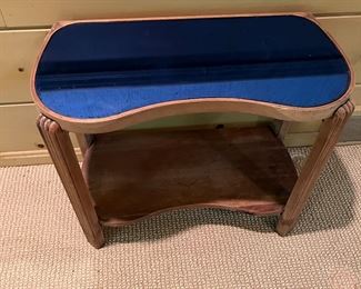 1940/50s blue glass side  tables. 
