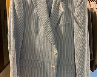 A classic men’s Brooks Bros  Seersucker  suit Large 