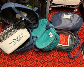 West Bend, Pyrex carrying cases and dishes