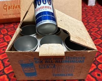 Hamm's Beer aluminum glass 6 pc set in original box