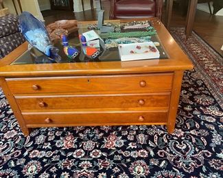 Thomasville shadow box/ display case style coffee table