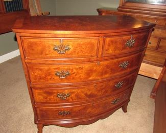 Burled walnut chest