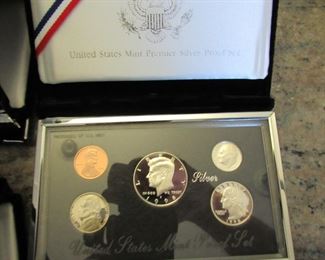 Half dollars, quarters and dimes are silver in these sets