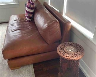 CB2 leather loveseat - super comfy