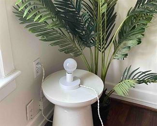 West Elm Metal table (retail $159) and Brighttia lamp