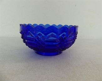 Vintage Brilliant Cobalt Blue Lamp Shade with Diamond Bar Pattern