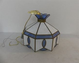 Plastic Panel Stained Glass/Tiffany Style Handing Light - 16" Diameter