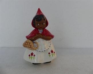 Vintage Rare Hull Ware Black Americana Little Red Riding Hood Cookie Jar