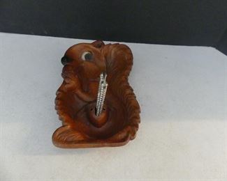 Vintage 1960s Multi Products Inc. Squirrel Nut Bowl with Nut Cracker