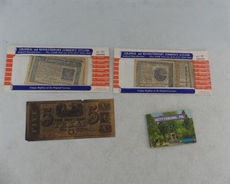 Vintage Replica Currency with Vintage 1950s Gettysburg, PA Souvenir Miniature Album