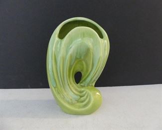 Vintage MCM Unusual Green/Blue Drip Ceramic Vase