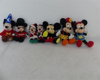 Vintage Disney Minnie & Mickey Stuffies - 7 in All