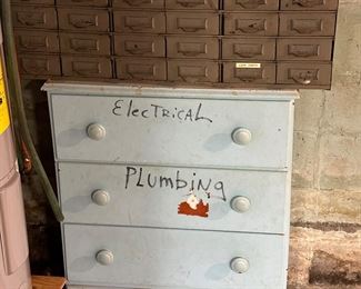 Industrial bolt cabinet, small dresser