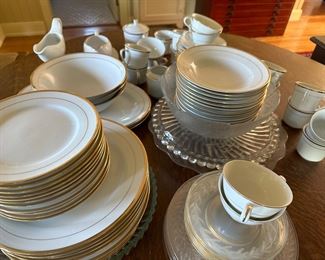 White china dishes service for 12