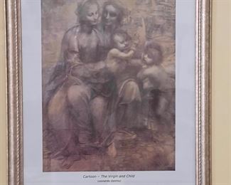 Leonardo DaVinci print of “The Virgin and Child”