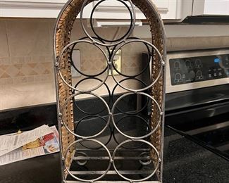 Wicker wine rack