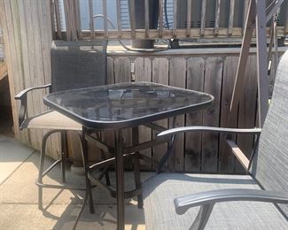 High top table and 2 chairs outdoor seating