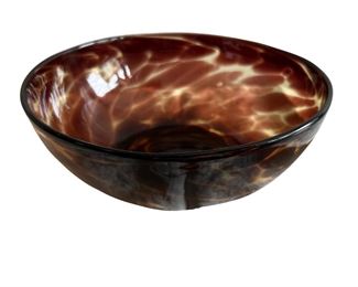 Scarce 19th Century Hand-Worked Tortoiseshell Glass Bowl 