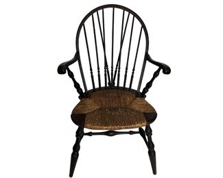 Fine Antique Windsor Armchair With Rush Seat 