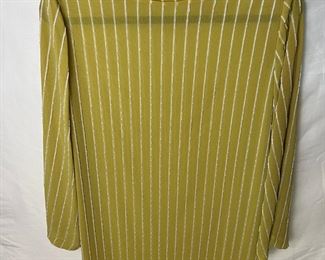 Excellent Vertically Beaded Striped Chartreuse Nylon Shift 