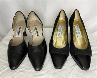 Two Pairs Italian Leather Heels, Mimmina And Cable & Co., Size 35.5 