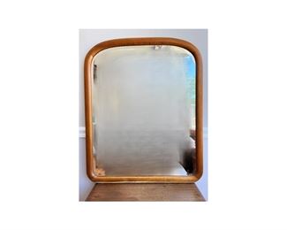Vintage 1920s-1930s Art Deco Mirror With Maple Frame 