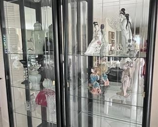 Display cabinets; Chinese and Japanese figures