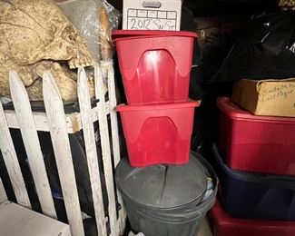 More bins of Halloween decor 