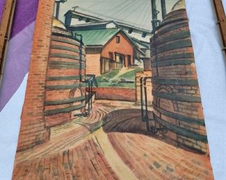 A recto/verso work (two sided painting) by Emil Holzhauer. The recto side is signed lower right.