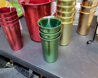 Vintage drinks set color anodized aluminum.