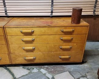 American MCM chest of drawers matching desk, (need restoration).