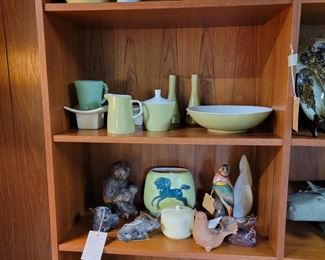 Top Shelf Harkerware, Second Shelf down 6 pc set of Narumi porcelain.