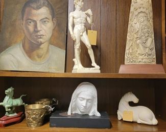 Top Left early portrait of "Young" Stribling, Collection of Museum Reproductions from various European countries.