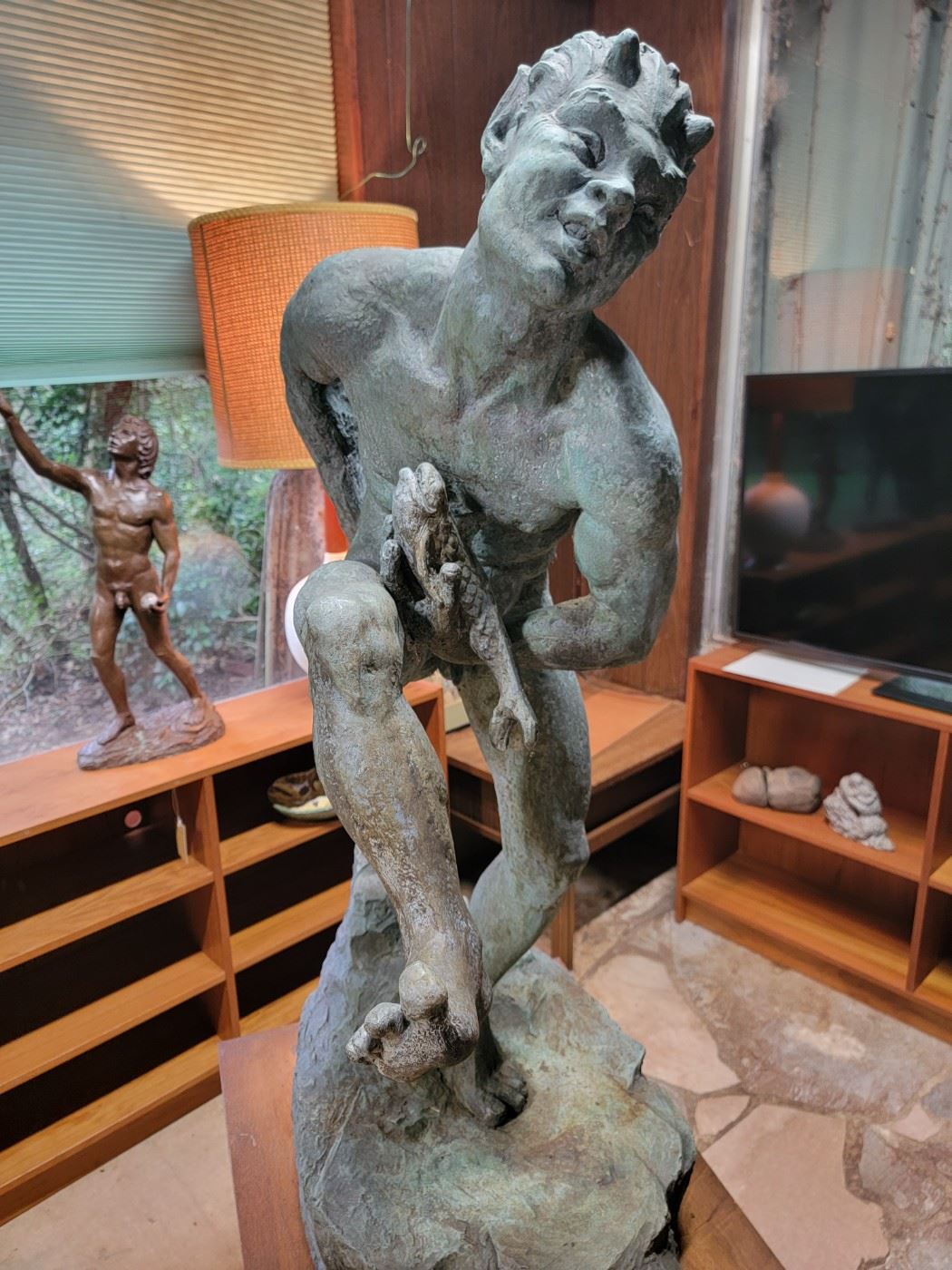 Pan. A 1937 signed bronze sculpture signed Marshall Daugherty. Approximately 4.5' H.