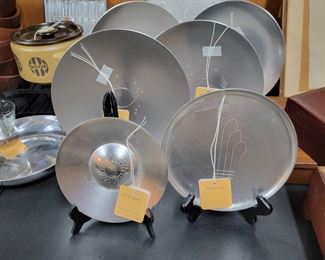 Aluminum etched plates. (never used) Vintage circa 1950s.