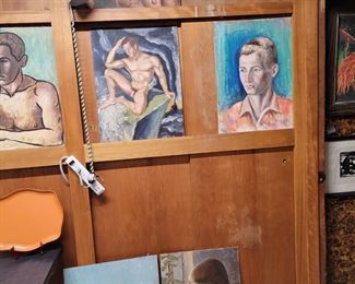 Various works by Marshall Daugherty on Masonite.